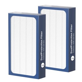 KPPTYTY 2 Pack Classic 400 Series DualProtection Filter Replacement Compatible with BLUEAIR Classic 400 Series Air Cleaner Purifiers, 480i, 402, 403, 405, 410, 450E, 455EB, HEPA Filter