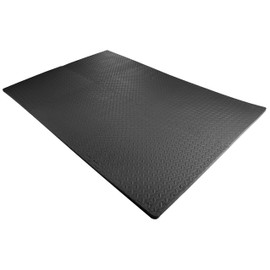 BalanceFrom Puzzle Exercise Mat with EVA Foam Interlocking Tiles (Black)
