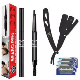 Pincel para rellenar barba + Porta Navaja Barber. Pincel color negro a prueba de agua y de larga duración. Fácil de aplicar. Kit que incluye Porta Navaja para acabado perfecto