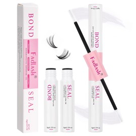 FADLASH Lash Bond and Seal Lash Glue Waterproof 10ml Lash Cluster Glue Eyelash Bond and Seal Individual Lash Glue for Eyelash Clusters Super Strong Hold 48-72 Hours Eyelash Glue Clear