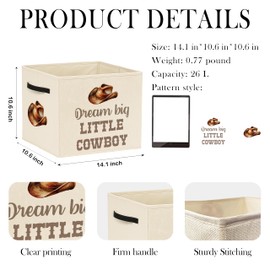 Briblaze Western Storage Bins, Western Cowboy Nursery Collapsible Baskets Organizer for Bathroom Laundry Living Room Cowboy Bedroom Clothes Toys Books, Toybox for Boys Room Playroom