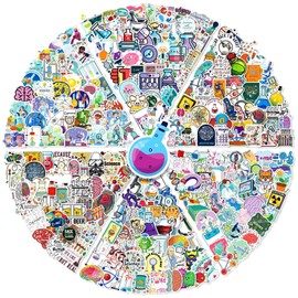 Science Stickers for Laptop(300 Pcs),Gift for Kids Teens Adults Girl,Chemistry Biology Physics Waterproof Stickers for Water Bottle,Vinyl Stickers for Scrapbook,Journal,Dairy,Skateboard