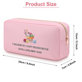 Crochet Gifts Crochet Lovers Oxford Cloth Cosmetic Bag Crochet Knitting Gifts for Women Mom Grandma Sister Teens Girl Friends Knitting Yarn Lover Double Side Printed Cosmetic Pouch with Zipper