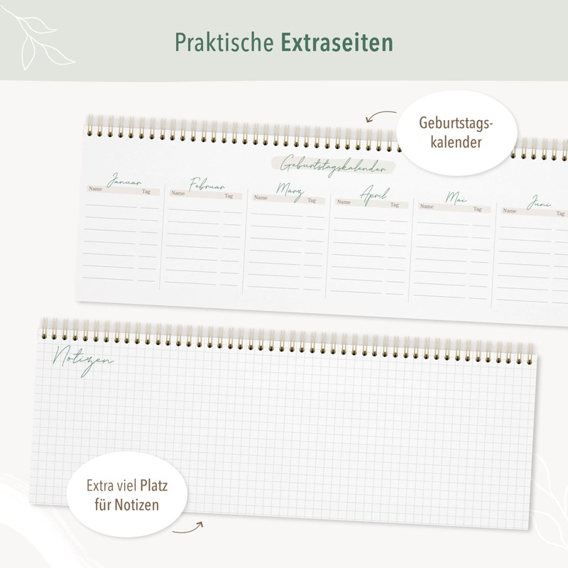 KIND OF HAZEL Desk Calendar 2026 Landscape Weekly Planner with