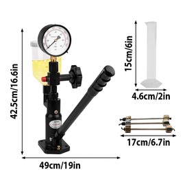 Diesel Fuel Injector Tester New 600Bar 8000PSI Diesel Injector Nozzle Tester Kit with Dual Scale Gauge to Adjust Injector Nozzle Pressure and Testing Diesel Injector Nozzle Pop Pressure Tester