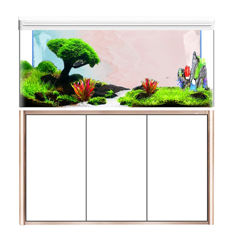 Fish Tank Background Decoration Beach Pattern 3D PVC Self Adhesive