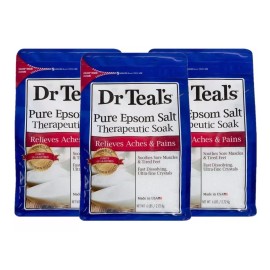 Dr Teals Pure Epsom Solución De Remojo De Sal 3 Paquetes (18