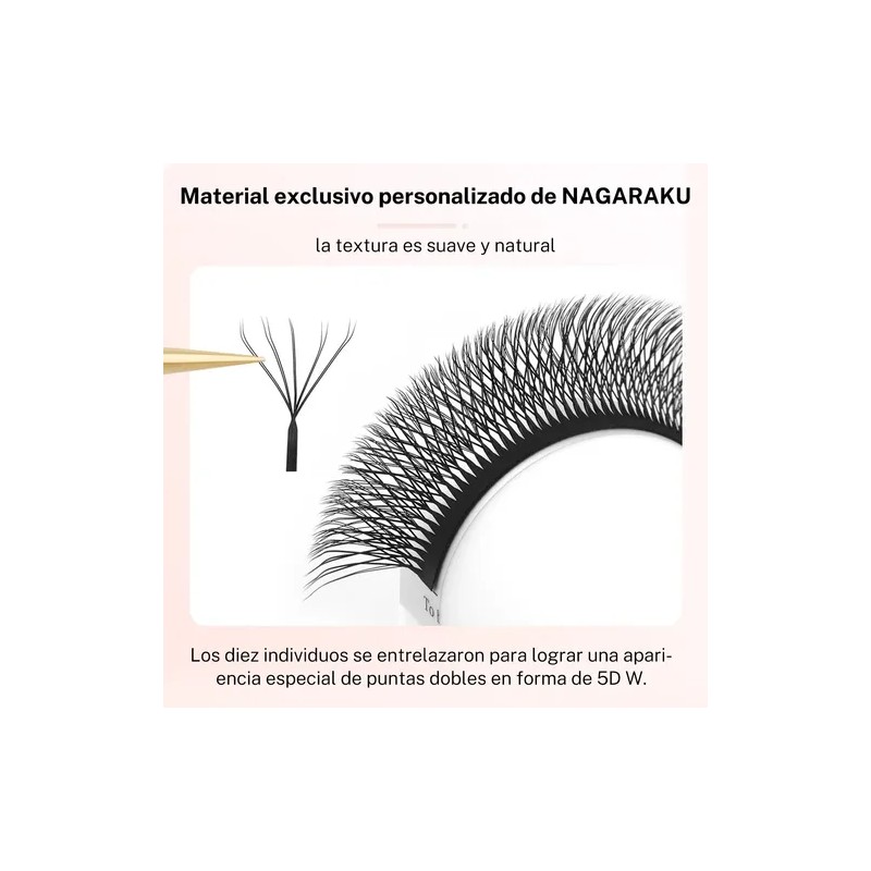 Nagaraku Extensiones De Pestañas Cifrado 5d W Shape