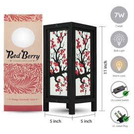 Thai Vintage Handmade Asian Oriental Japanese Sakura Flower Bedside Table Light or Floor Wood Paper Lamp Shades Home Bedroom Garden Decor Modern (Japanese Sakura O)