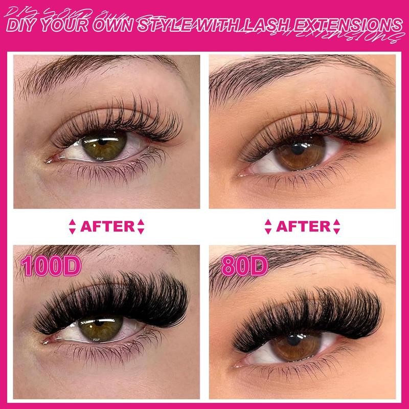 DIY Lash Clusters Kit Fluffy 80D 100D Individual Lashes D