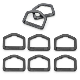 Pack of 12 Black Pentagonal D Buckle D-Rings Plastic Buckle 1" Without Bar D Ring for Webbing Strap Backpack Water Pouche Belt Dog Collar Attachment Point Hardware