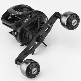 Gomexus FH105 Double Carbon Handle for Daiwa and Shimano Bait Reels, 4.1 inches (105 mm) with Knob, Saltwater Resistant, For Tai Rubber, Shore Jigging, Left and Right Interchangeable, Compatible with