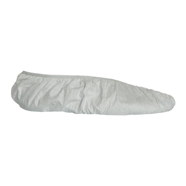 Dupont TY450SWH00020000 Tyvek Shoe Cover, 5" High, Serged Seam, Size
