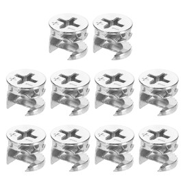 uxcell Cam Lock Nut for Furniture, 10pcs 11.65x10.2mm Joint Connector Locking Nuts Furniture Connecting Cam Fittings for Furniture Cabinet, Drawer, Wardrobe, Panel Connecting