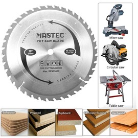 MASTEC 10 Inch Carbide-Tipped Professional Woodworking Saw Blade with 40T ATB Anti Kickback Tooth for Miter Saw and Table Saw and 5/8-Inch Arbor