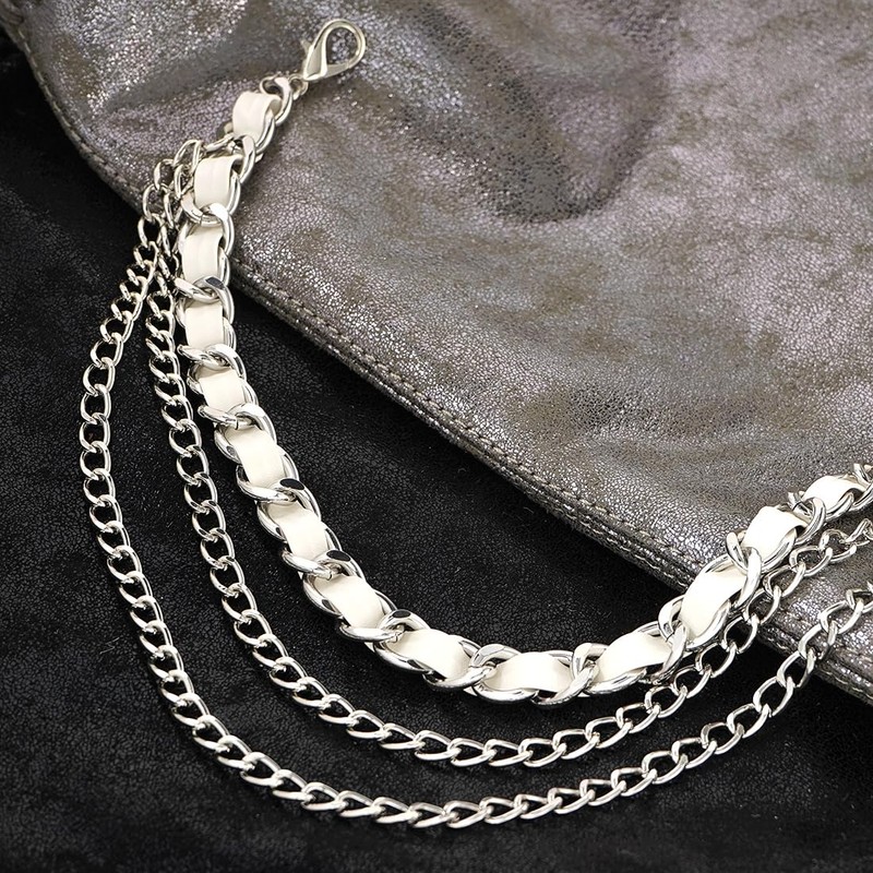 Liutufy Multi-layer Waist Chain Belt Stylish Leather Waist Chain for