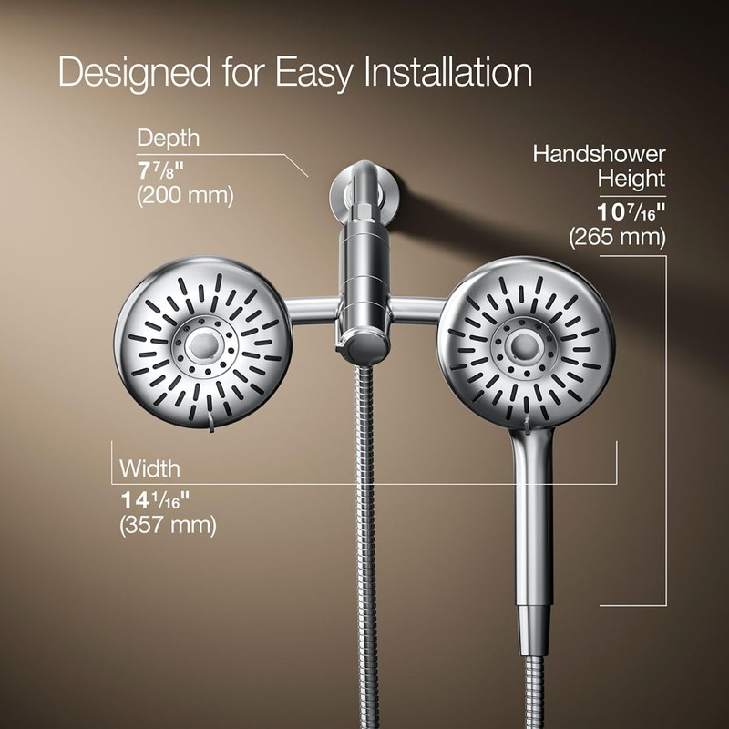 KOHLER K-R21117-G-CP Bellerose 3-Spray 5.25 in. Dual Wall Mount Fixed