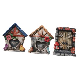 Totority 3pcs Fairy Door Garden Sculptures Charming Outdoor Tree Decorations Unique Fairy House Doors for Miniature Scene Decor and Garden Ornaments