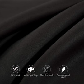 500 Thread Count Standard/Queen Pillowcases - 100% Cotton Bed Black Pillow Cases Set of 2 - Soft and Breathable with Envelope Closure Pillow Cover for Sleeping