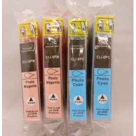 Unbranded/Generic CLI 8PC & CLI8 PM Inkjet Cartridge for Canon Pixma iP6600d iP6700d Pro9000 4PK