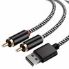 USB to 2-Male RCA Audio Aux Cable for PC Stereo