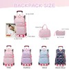 3Pcs Girls Rolling Backpack Kids Bookbag with Wheels Set Elementary