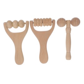 Beavorty Natural Wood Therapy Massager Roller Essential Face Eye Skincare Tool for Puffiness Reduction