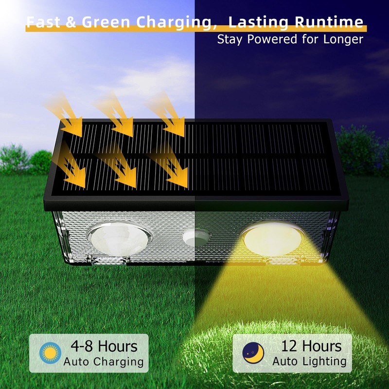 SIAFAVOI Solar Fence Lights Outdoor, 12 Pack Warm & Cool