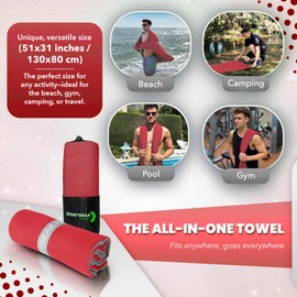 SPORT GEAR Quick Dry Camping & Travel Towel-Microfiber Travel Sports Towel, Microfiber Beach & Gym Sweat Towels For Men & Women Body, Travel Towels Fast Drying Lightweight, Quick Dry Towels For Travel