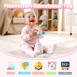 OSIMILY Montessori Toys for 1 Year Old, Sensory Toys for Toddlers 1-3, Travel Activities Busy Cube, Baby Gifts for 12 18 Month, Motor Skills Educational Learning Toys (Pink)