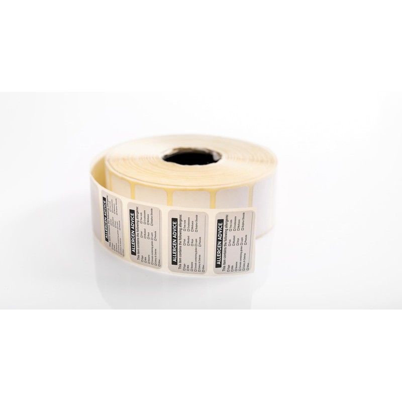 100PC Food Allergens Label 64mm x 36mm for Catering, Coffee