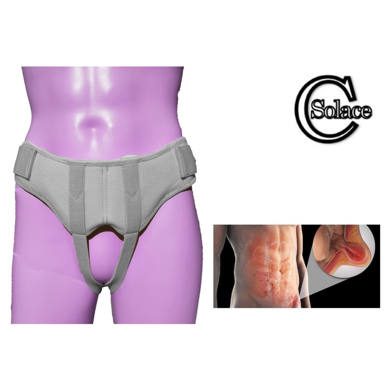 Solace Care Inguinal Hernia Support Truss Brace Belt with Removable