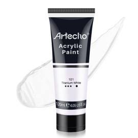Artecho Artecho White Acrylic Paint, Titanium White Paint (120ml / 4.05oz) Tubes, Art Craft Paints for Canvas Painting, Rock, Stone, Wood, Fabric, Art Supplies
