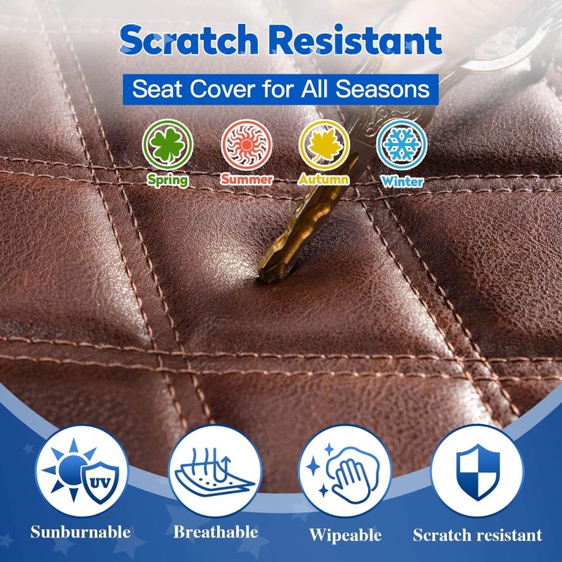 NOKINS 4PCS Golf Cart Seat Covers Kit, Front and Rear