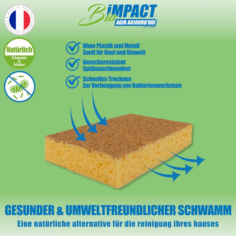 Spülschwamm, 4er-Set, wiederverwendbar, natürlich, kratzfreies Scheuern