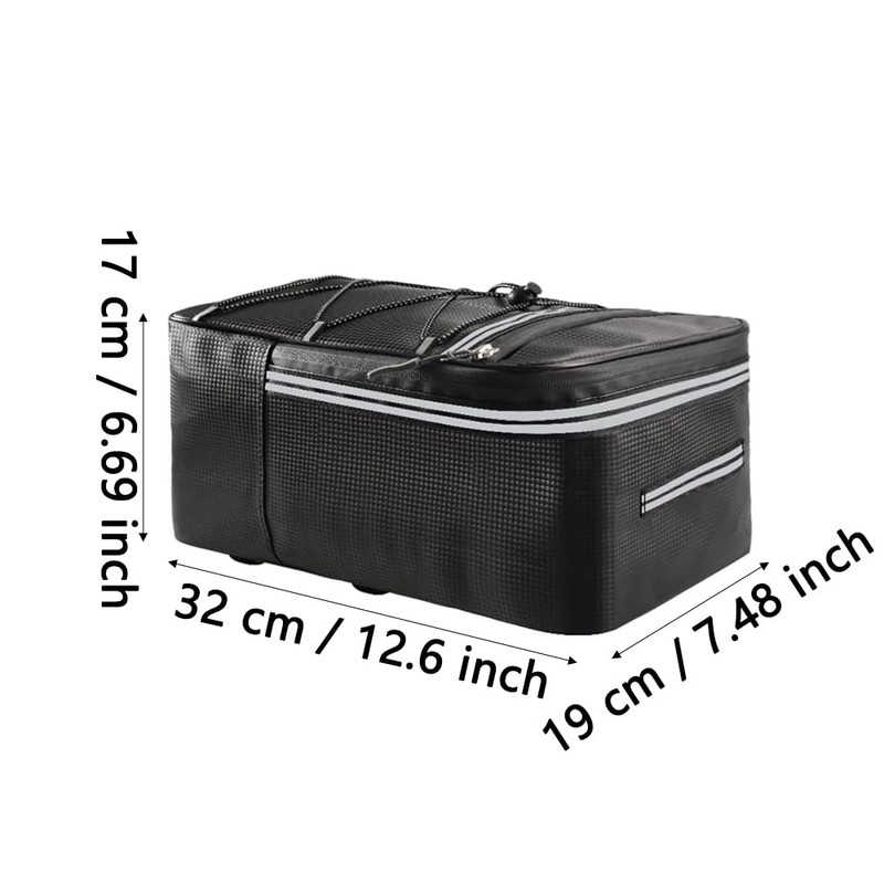 TTBDDM Bicycle Pannier Rack Bag, Bicycle Rear Bag with Reflective