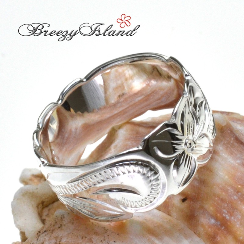 [BreezyIsland] Hawaiian Jewelry Ring Ring Cutout 8mm Width 925 Silver,