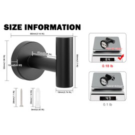 Livabber Bathroom Towel Hooks, 304 Stainless Steel Robe Towel Hooks Waterproof Shower Hooks Wall Mounted, Heavy Duty Towel Hangers for Bathroom Kitchen Bedroom, 4-Pack (Black)