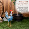 Alpine Corporation 23" Tall Outdoor Metal Silver Tail Rooster Statue