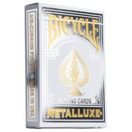 Bicycle Metalluxe Silver Playing Cards - Premium Metal Foil Finish - Poker Size