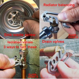 Plumb Chum universal bleed key, meter box key, The original Keyring Plumbing Multi Tool for professional and DIY, magnetic hex holders, radiator balancing tool, bottle opener, coin tool, 10mm spanner.