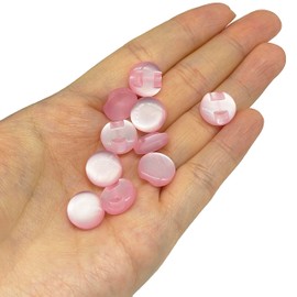 MMvolesy Pink 50Pcs Shiny Cat's Eye Resin Buttons for Kids Clothing - Assorted Pearl Buttons (12mm 1/2Inch,) Sewing Accessories for DIY Crafts, Garment Making, Children's Shirts