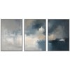 SIGNWIN Framed Canvas Print Wall Art Set Blue Beige Abstract