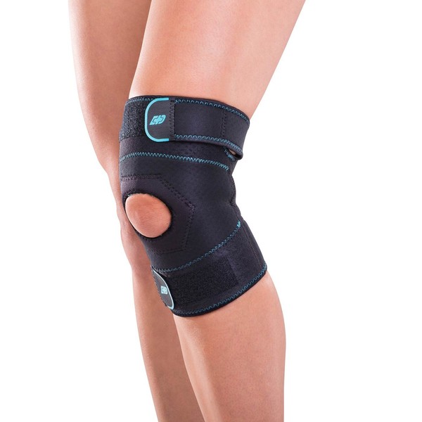 DonJoy Advantage DA161KS03-BLK-L Knee Sleeve for Sprains, Strains, Soreness, Adjustable Upper, Lower Straps, Large fits 15", 17"