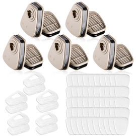 6001 Filter Cartridges for Respirator, Respirator Cartridges & Filters - Against Organic Vapor/Chemical/Paint, Respirator Filters Compatible with 6200, 6800, 6502, 7502, 4008 Series(5 Set)