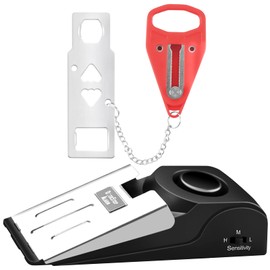Portable Door Lock & Door Stop Alarm Set, Dual Protection for Privacy and Safety in Home Door Lock Kit, Door Alarm with 120dB Siren for Travel, Hotel, Apartment, College, Home