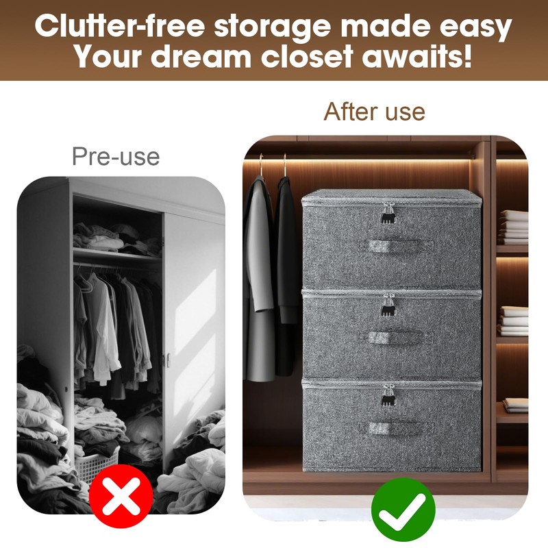 Lockable Storage Box, Organizer Bag Bins Case, Box with Lock,