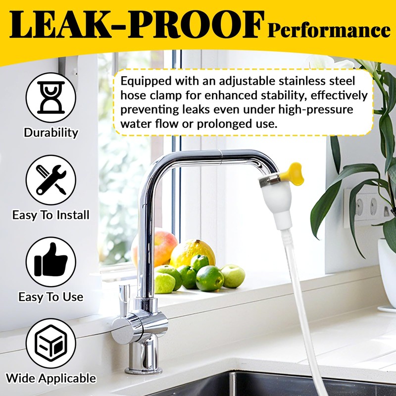 20 FT Faucet Hose Adapter for Sink, Transparent PVC Extra
