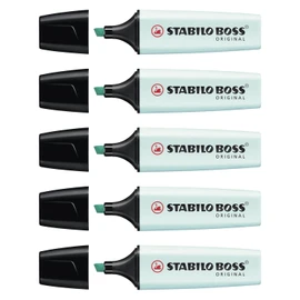 STABILO Boss Original Highlighters Pack of 5 Pastel Chisel Tip 2-5 mm Turquoise Pastelaa