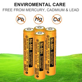 JAPUSOON 4 Pack NI-MH AAA Rechargeable Battery, 1.2v 650mAh AAA Batteries for Cordless Phone, Remote,Controls, Electronics